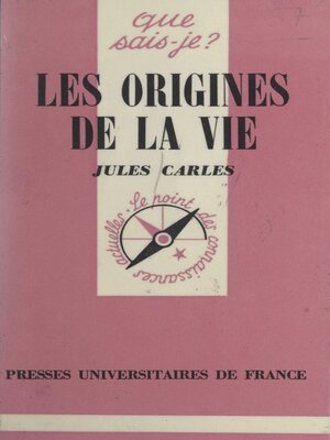 cover image of Les origines de la vie